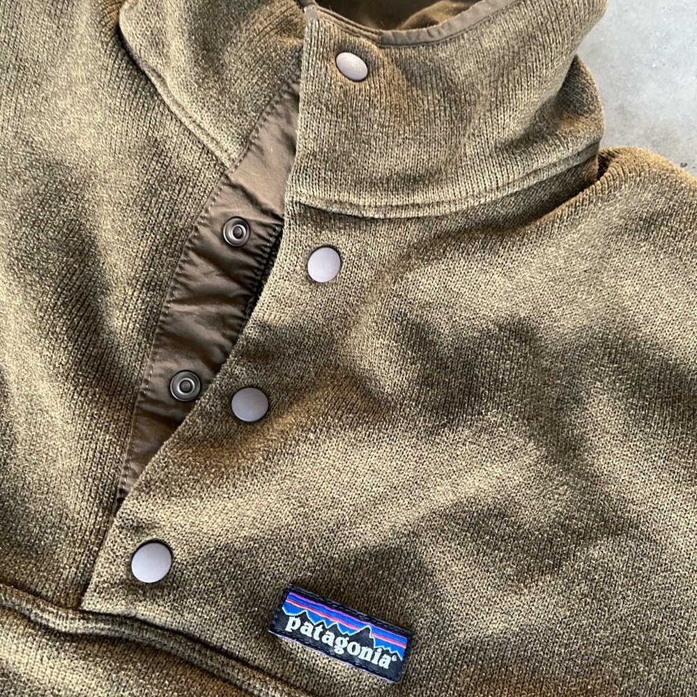 Patagonia Olive Green Snap‑Pullover Fleece - Picture 3 of 10
